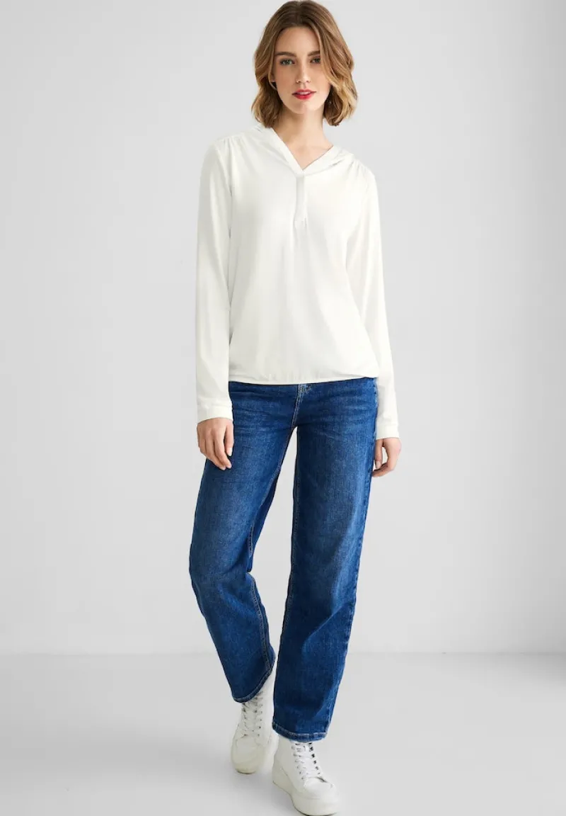 Street One Shirts*Softes Kapuzenshirt off white