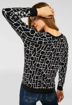 Street One Shirts*Softes Shirt im Printmix Black