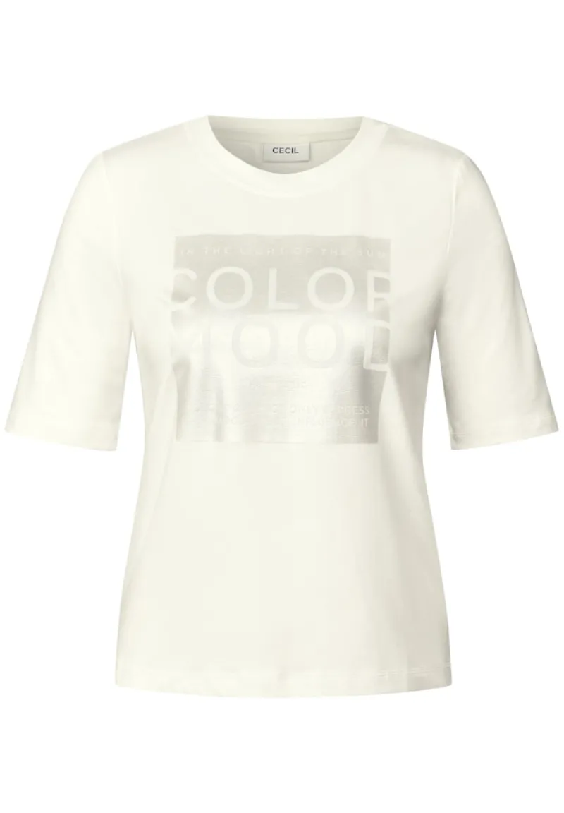 Cecil Shirts*Softes Shirt mit Folienprint vanilla white