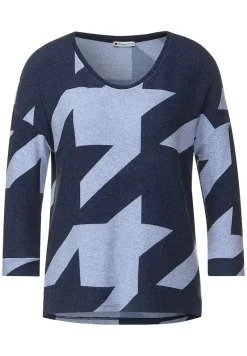 Street One Shirts*Softes Shirt mit Muster mighty blue melange