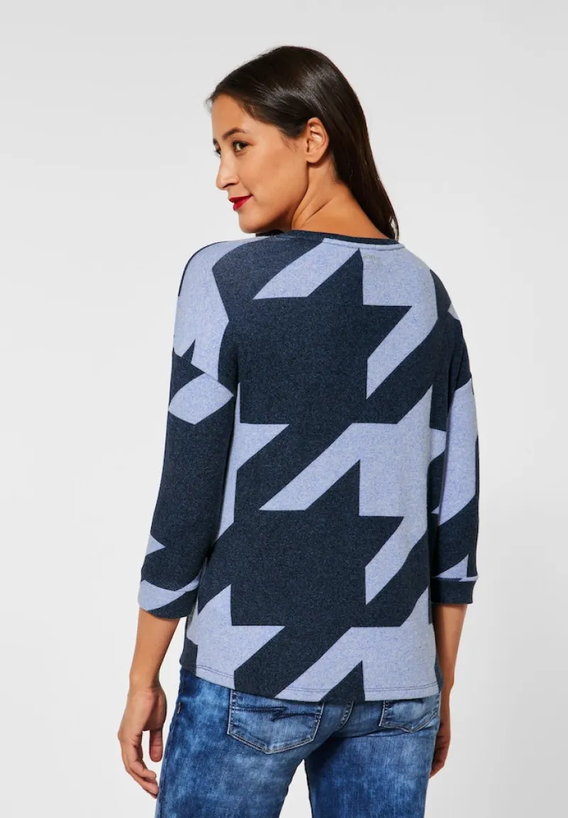 Street One Shirts*Softes Shirt mit Muster mighty blue melange