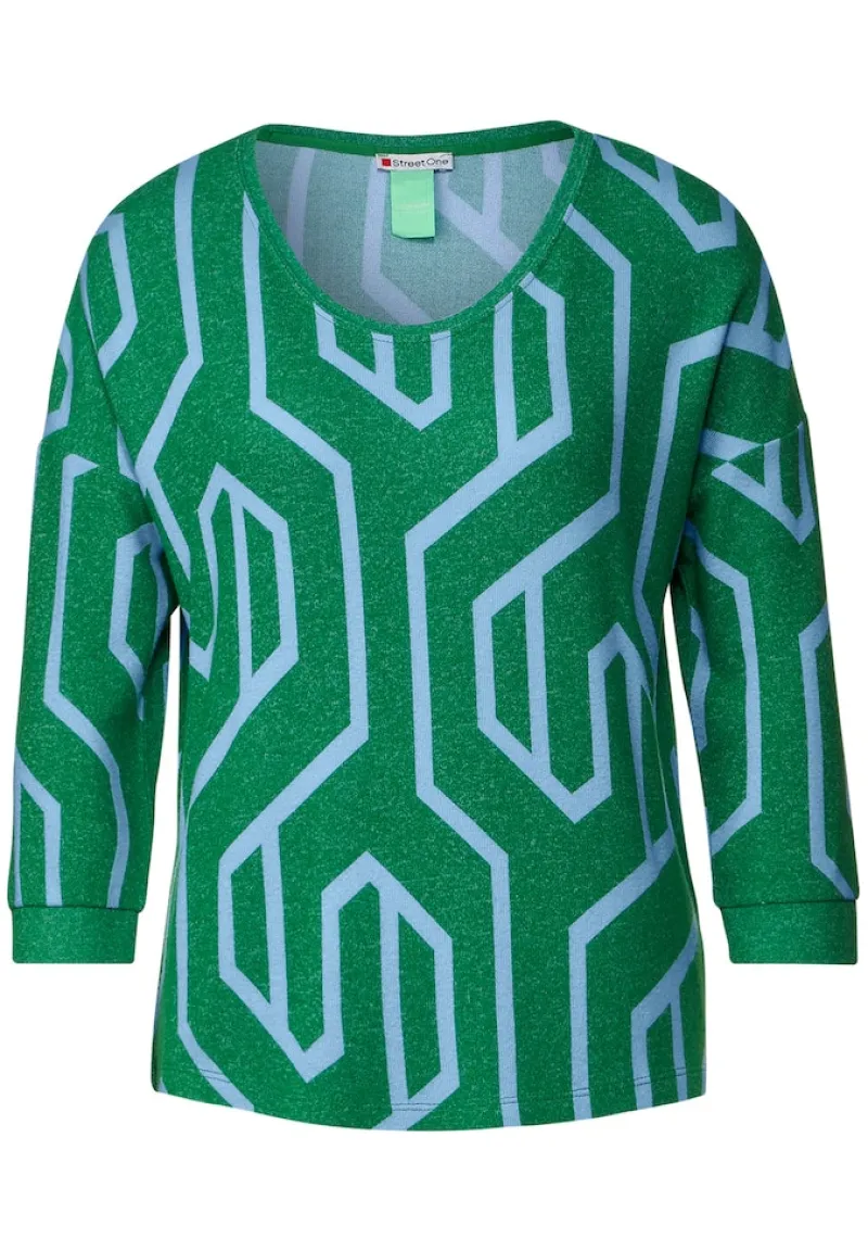 Street One Shirts*Softes Shirt mit Print dark brisk green melange