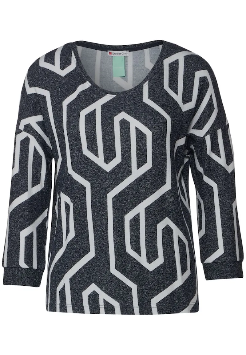 Street One Shirts*Softes Shirt mit Print deep blue melange