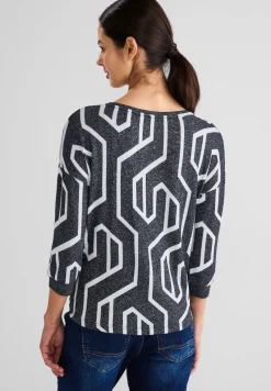 Street One Shirts*Softes Shirt mit Print deep blue melange