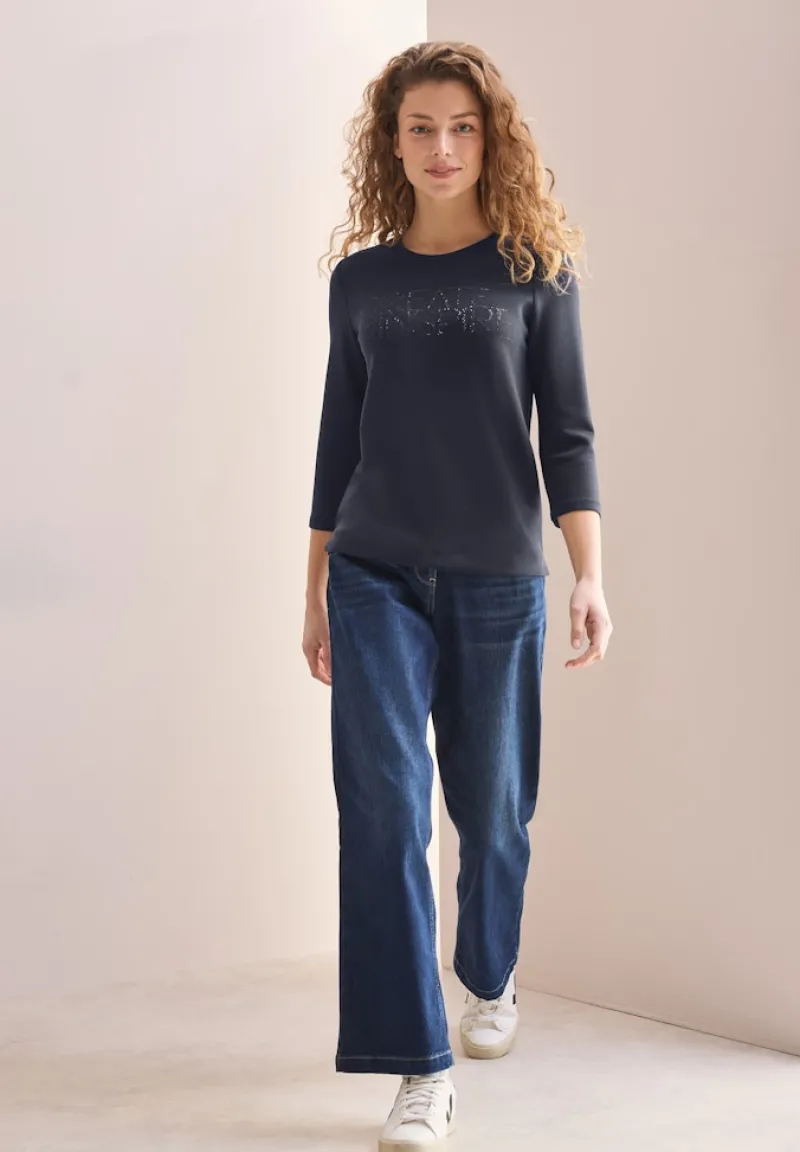 Cecil Pullover & Sweatshirts*Softes Shirt mit Wording universal blue