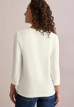 Cecil Pullover & Sweatshirts*Softes Shirt mit Wording vanilla white