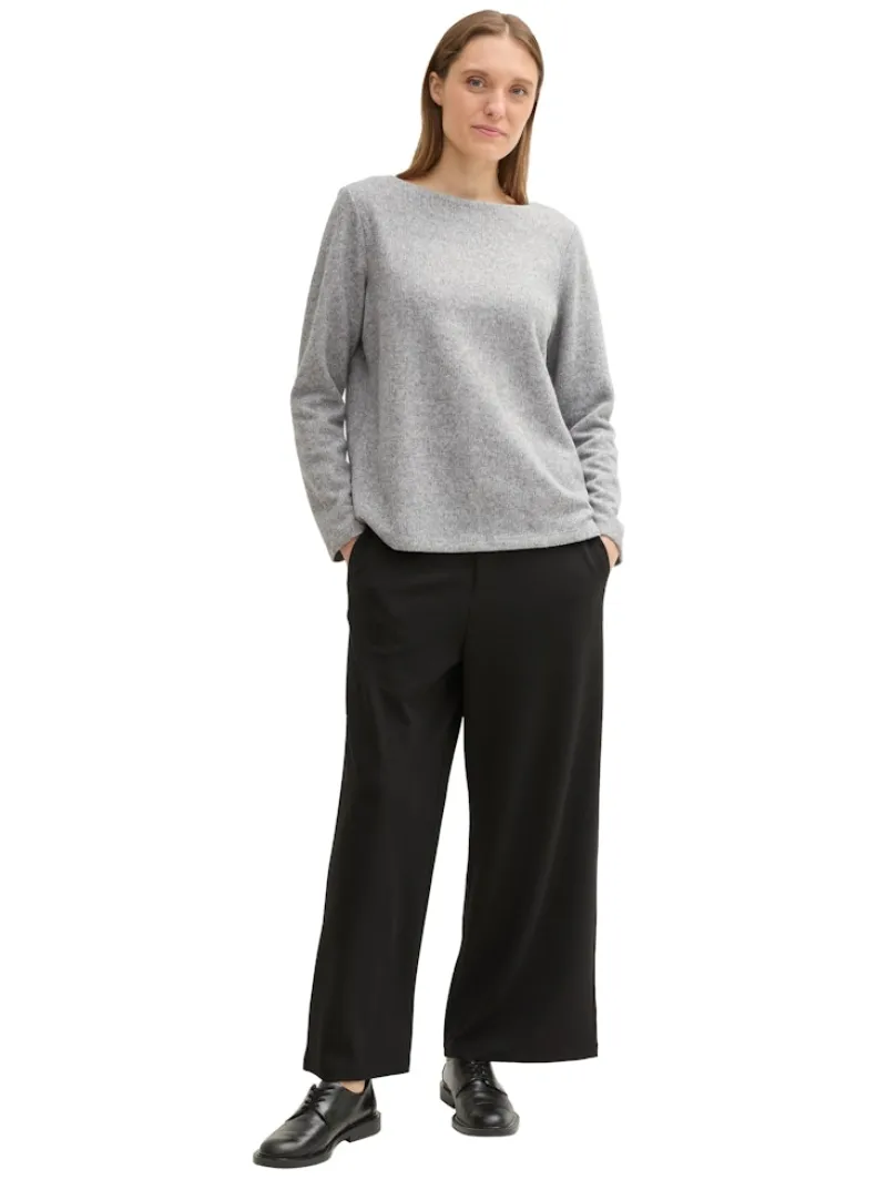 Tom Tailor Pullover & Sweatshirts*Soft-Touch Sweatshirt mit Knopf-Details medium silver grey melange