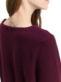 Tom Tailor Pullover & Sweatshirts*Soft-Touch Sweatshirt mit Knopf-Details dark red mélange