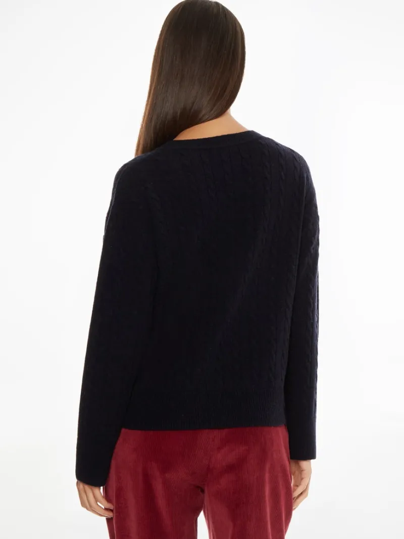 Tommy Hilfiger Pullover & Sweatshirts*SOFTWOOL CABLE C-NK SWEATER desert sky