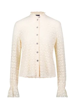 Zero Blusen*Spitzenbluse mit Knopfleiste Eggnog
