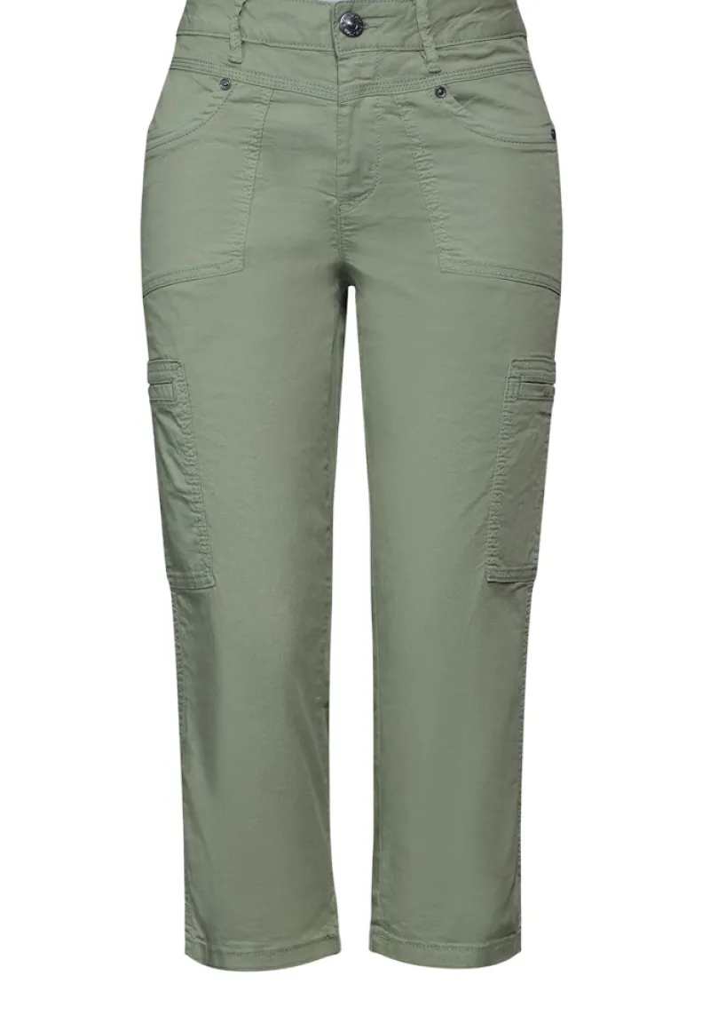 Street One Shorts*Sportive 3/4 Cargohose dry salvia green