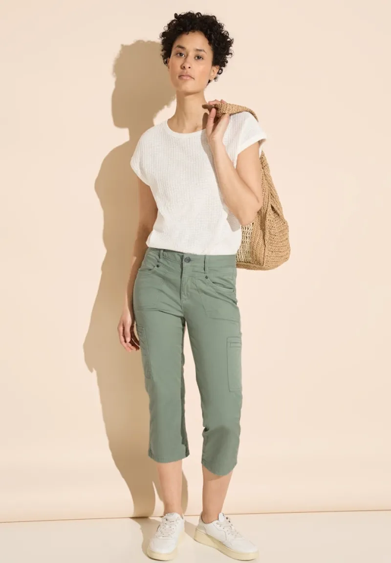 Street One Shorts*Sportive 3/4 Cargohose dry salvia green