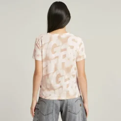 G-star Raw Shirts*Sprayed letters r t wmn liquid pink sprayed letters