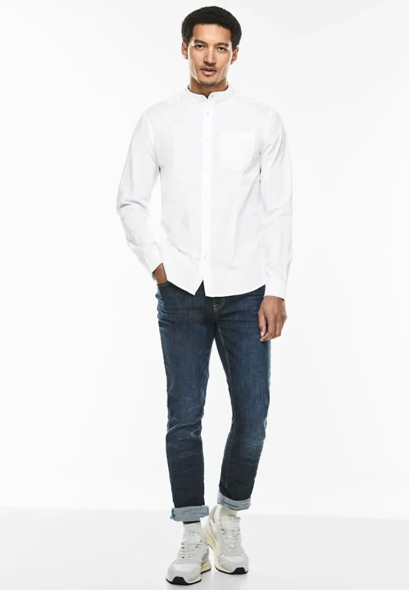 Street One Men Hemden|Big Boys*Stehkragen Hemd white