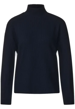 Street One Pullover & Sweatshirts*Stehkragenshirt mit Struktur deep blue
