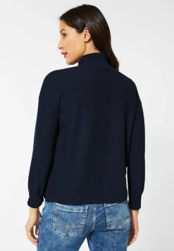 Street One Pullover & Sweatshirts*Stehkragenshirt mit Struktur deep blue