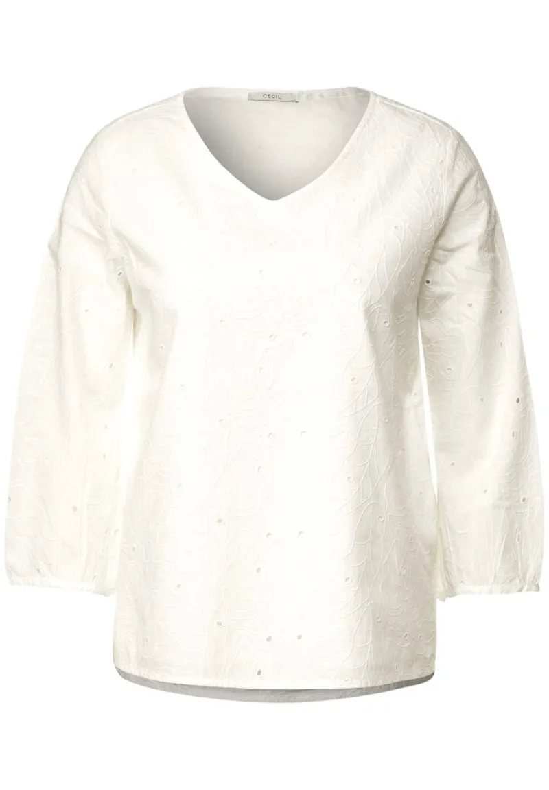 Cecil Blusen*Stickerei Bluse mit 3/4 Arm vanilla white
