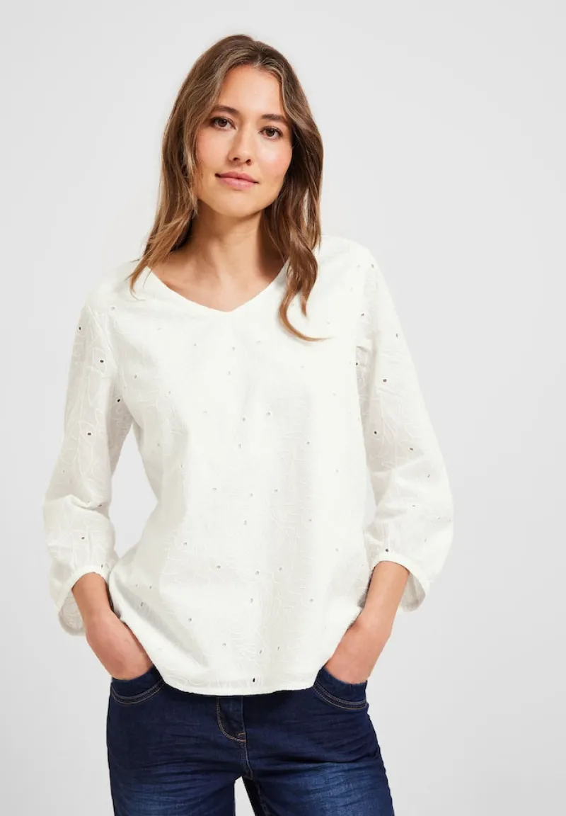 Cecil Blusen*Stickerei Bluse mit 3/4 Arm vanilla white