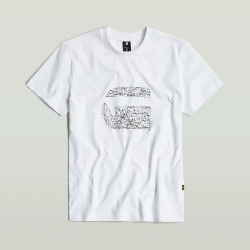 G-star Raw Shirts*Stitch burger r t white