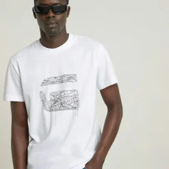 G-star Raw Shirts*Stitch burger r t white