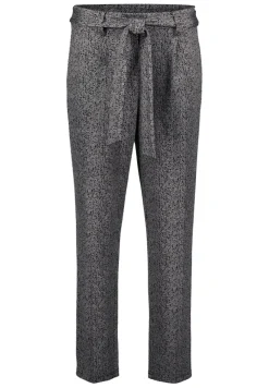 Zero Hosen*Stoffhose Herringbone mit Bindegürtel 28 Inch blackcream