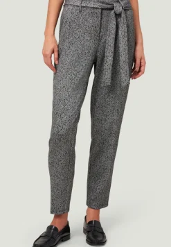 Zero Hosen*Stoffhose Herringbone mit Bindegürtel 28 Inch blackcream
