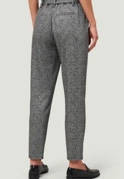Zero Hosen*Stoffhose Herringbone mit Bindegürtel 28 Inch blackcream