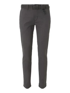 Tom Tailor Denim Hosen*Straight Fit Chino Hose mit Gürtel grey brown check yarn dye