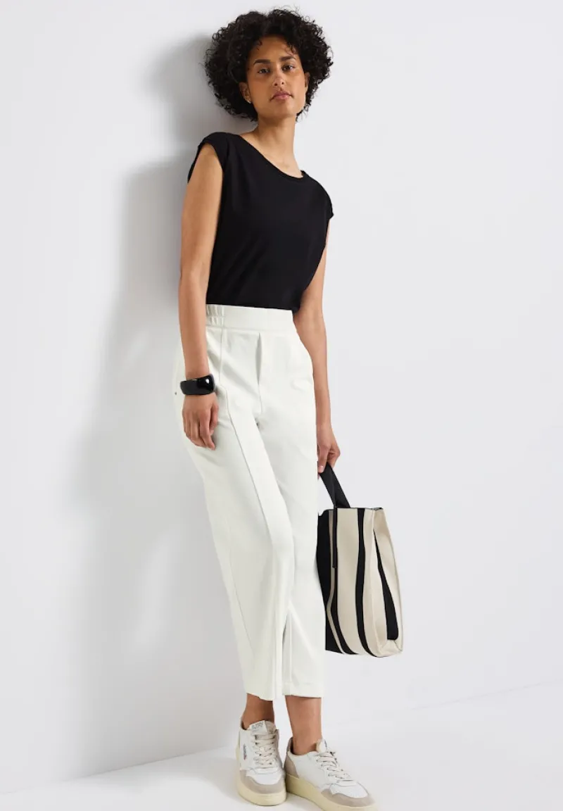 Street One Shorts*Straight Leg 7/8 Twill-Hose off white