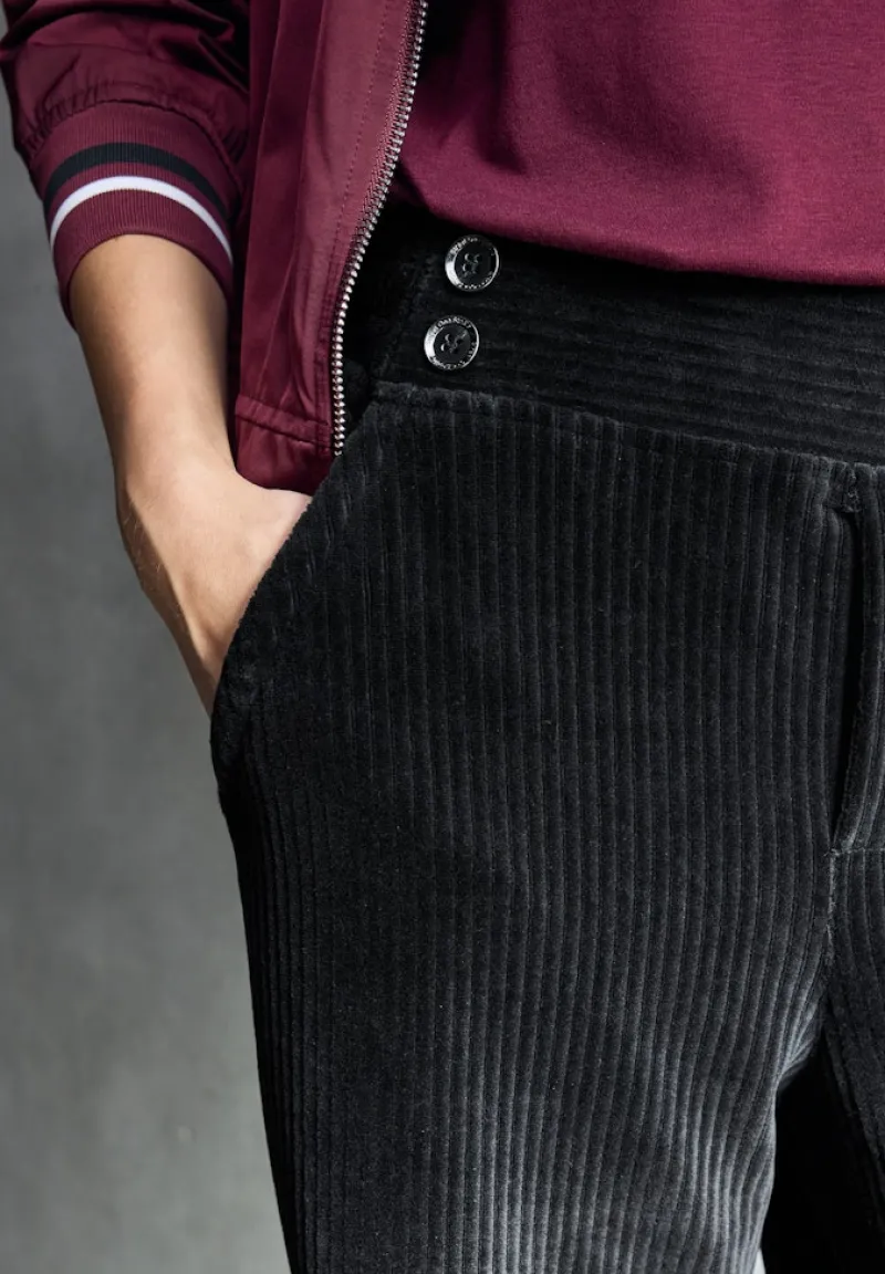 STREET ONE STUDIO Hosen*Straight Leg Cordhose Black