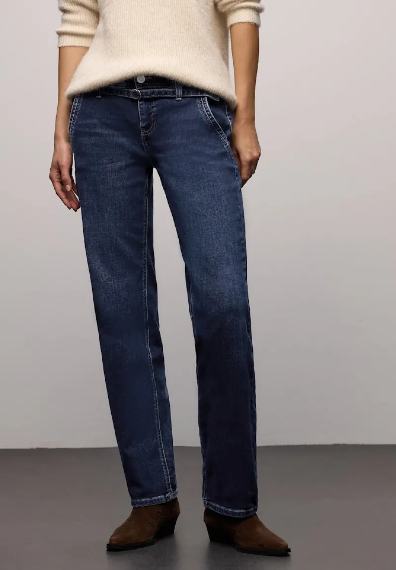 Street One Jeans*Straight Leg Jeans dark indigo authentic washed