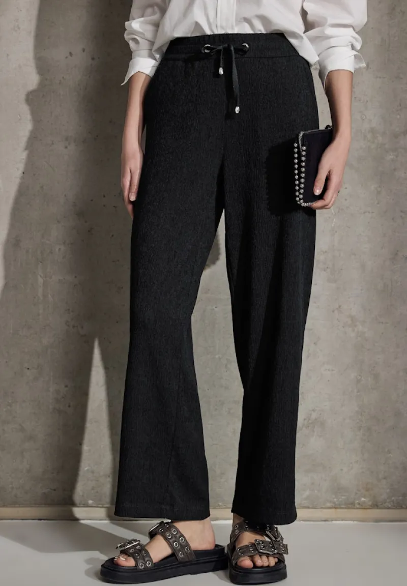 STREET ONE STUDIO Hosen*Straight Leg Strukturhose Black