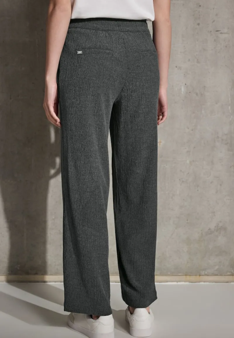 STREET ONE STUDIO Hosen*Straight Leg Strukturhose desert pine green