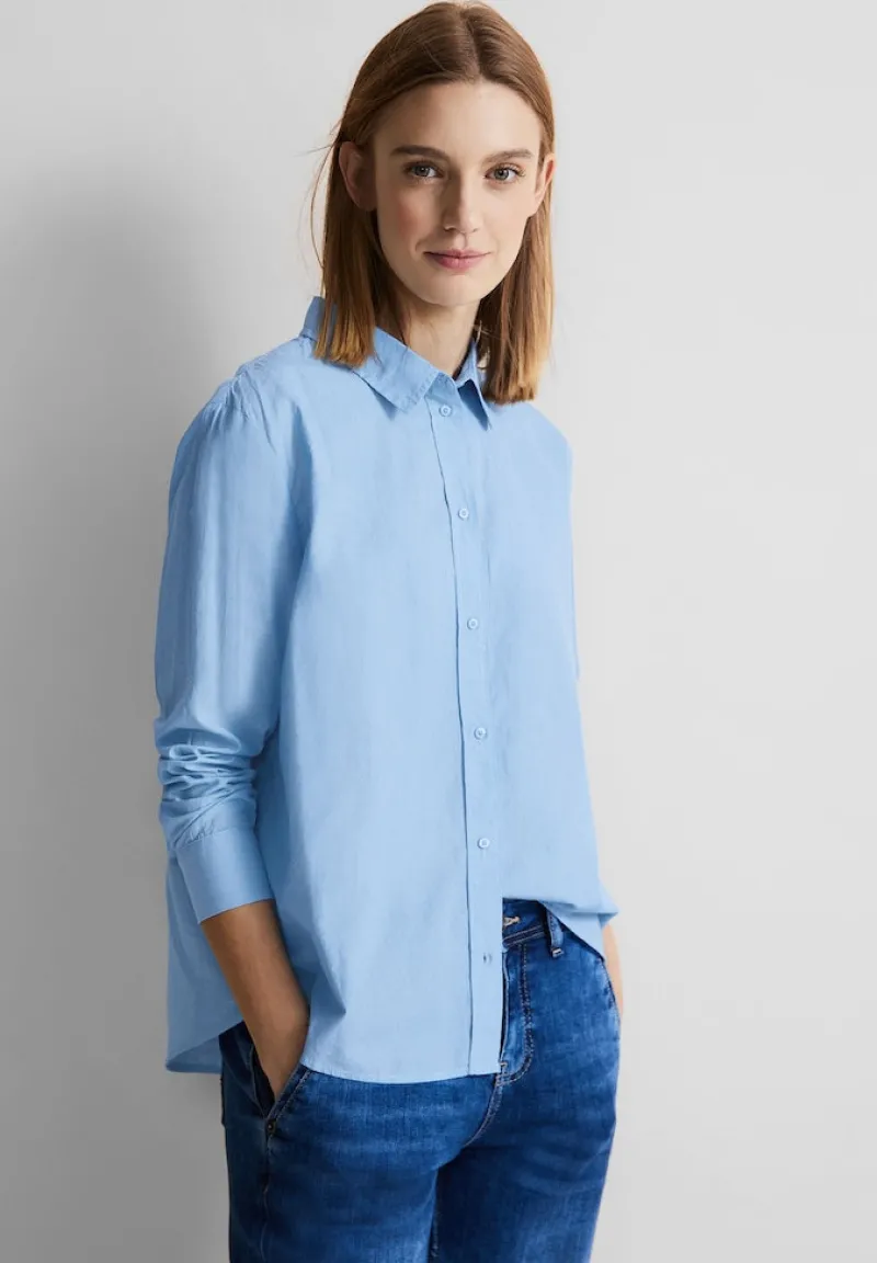 Street One Blusen*Streifen Hemdbluse frozen sea blue