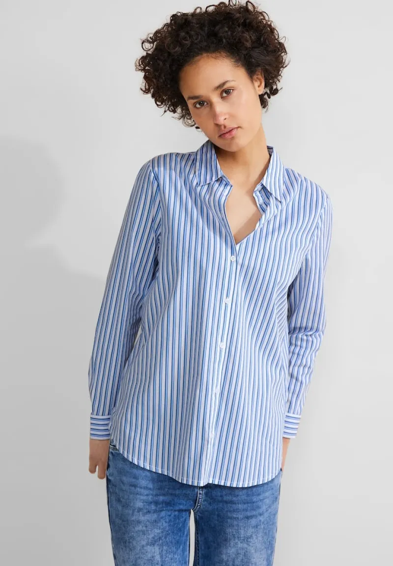 Street One Blusen*Streifen Hemdbluse white