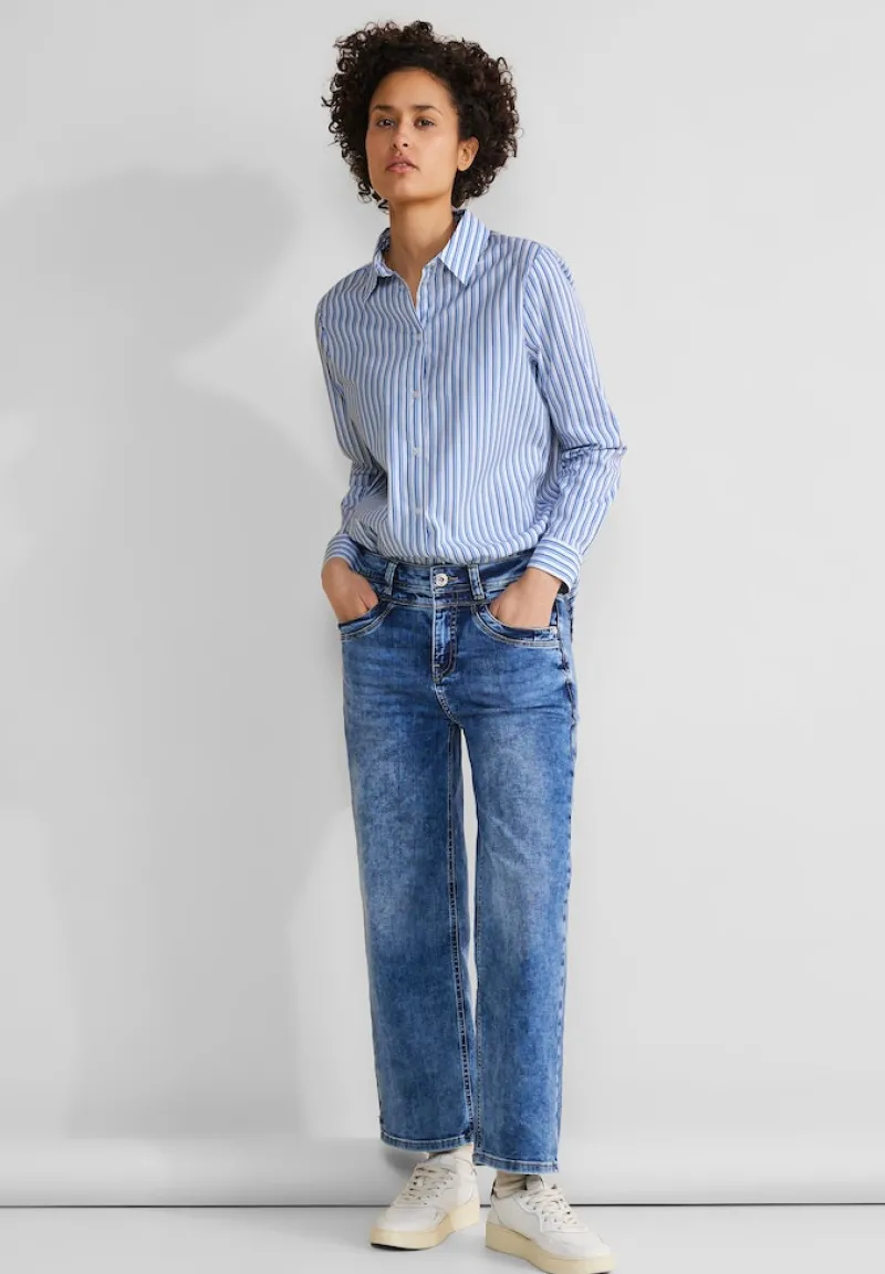 Street One Blusen*Streifen Hemdbluse white