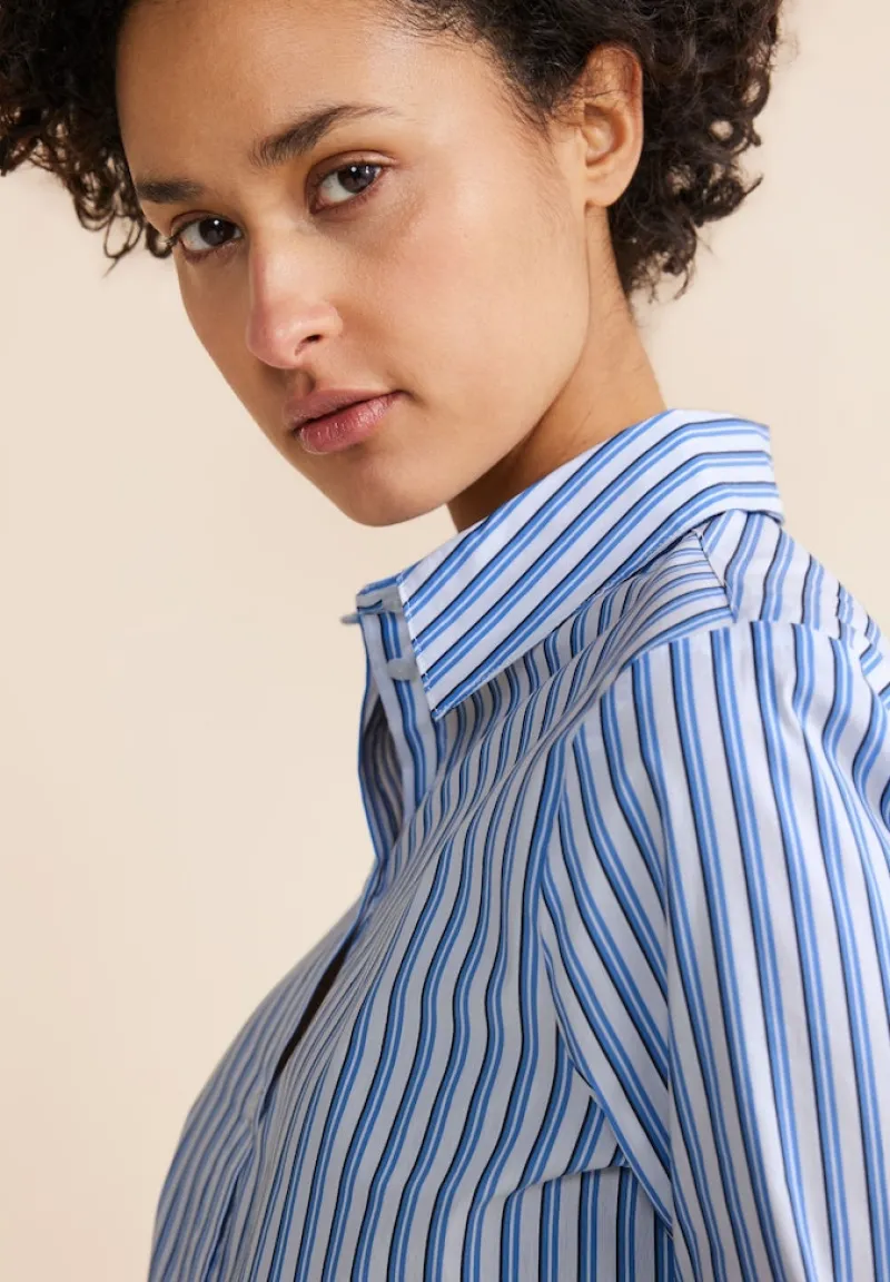 Street One Blusen*Streifen Hemdbluse white