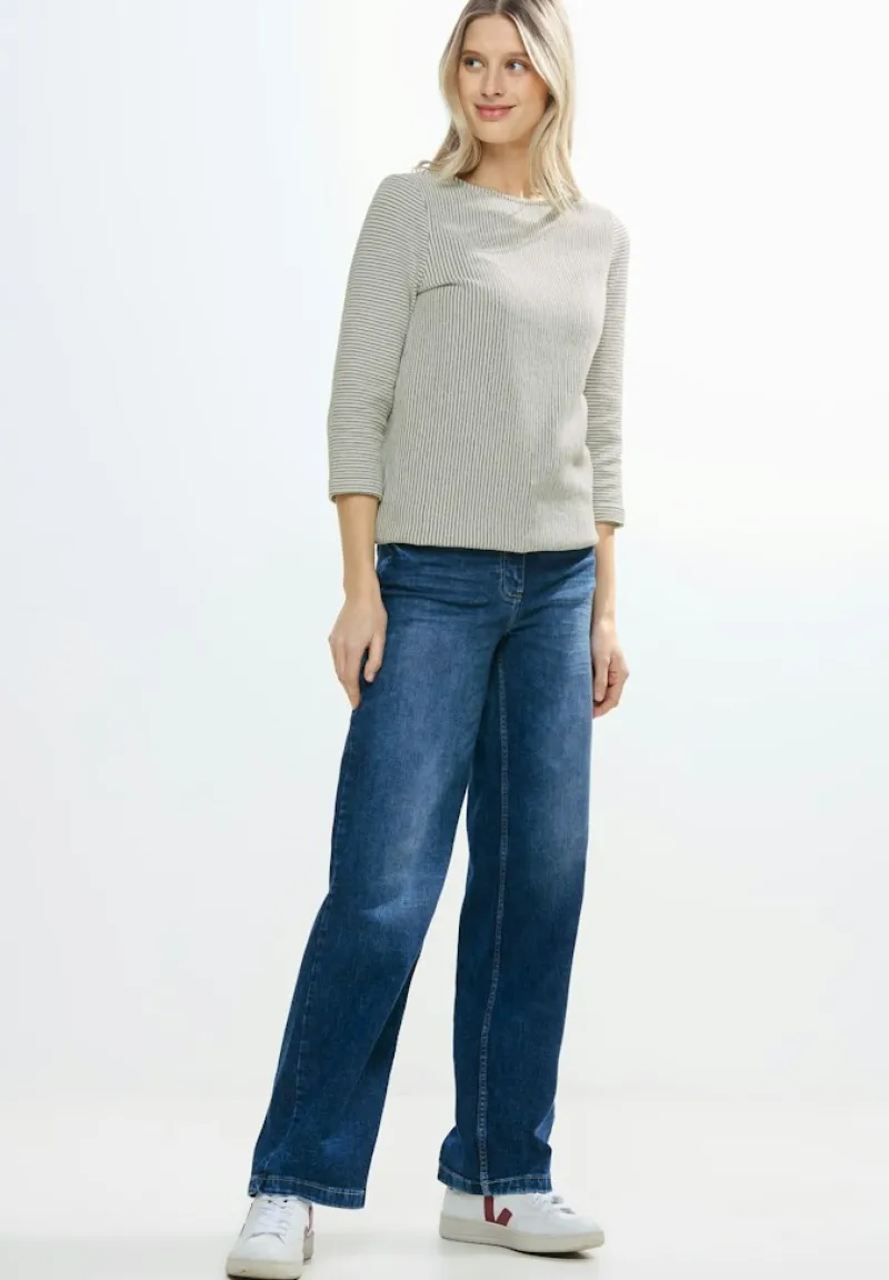 Cecil Shirts*Streifen Struktur Shirt vanilla white