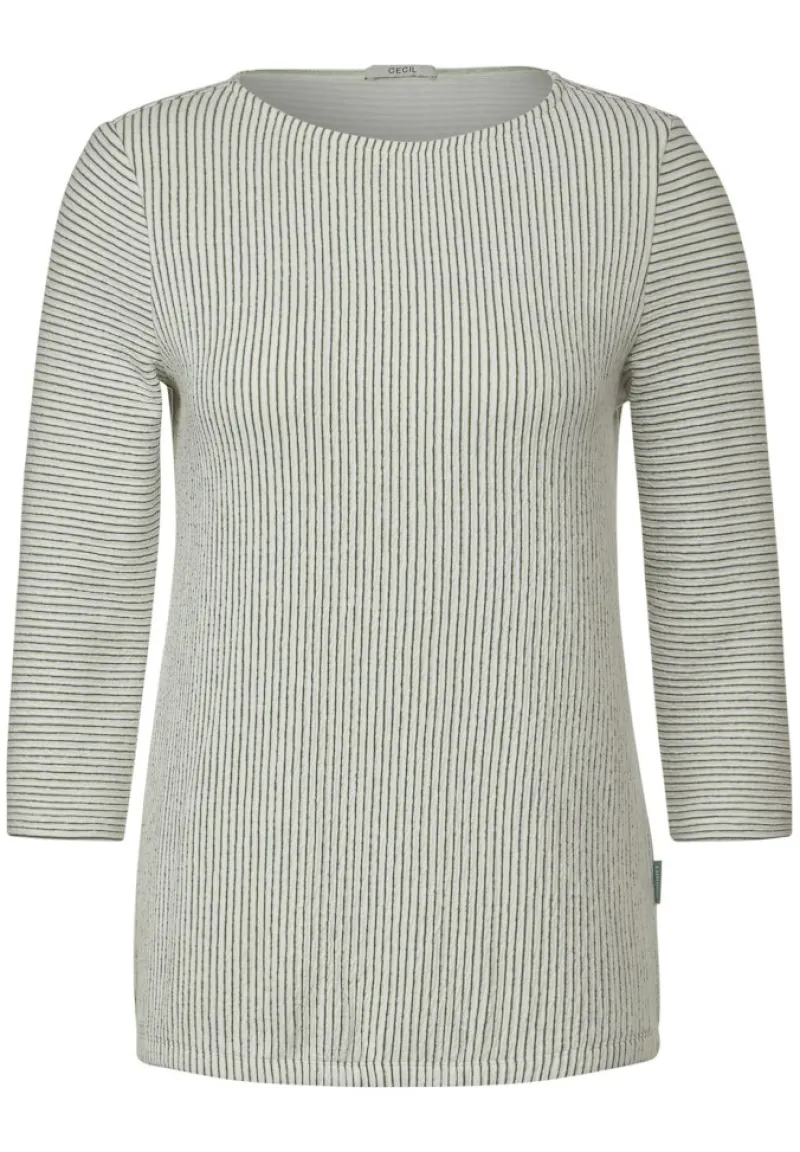 Cecil Shirts*Streifen Struktur Shirt vanilla white