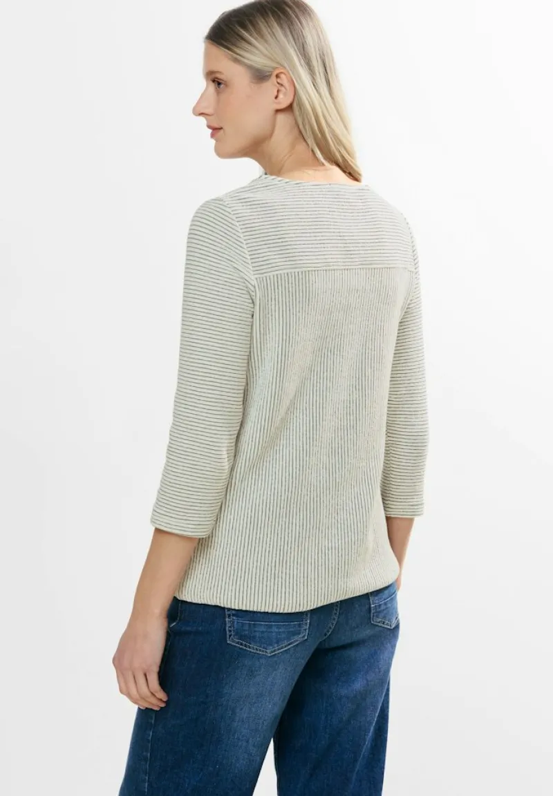 Cecil Shirts*Streifen Struktur Shirt vanilla white