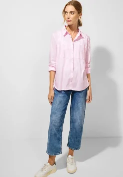 Street One Blusen*Streifenbluse im Baumwollmix soft legend rose