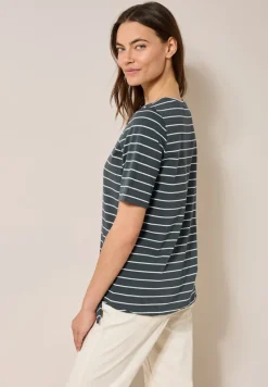 Cecil Shirts*Streifenshirt mit Wording slate khaki