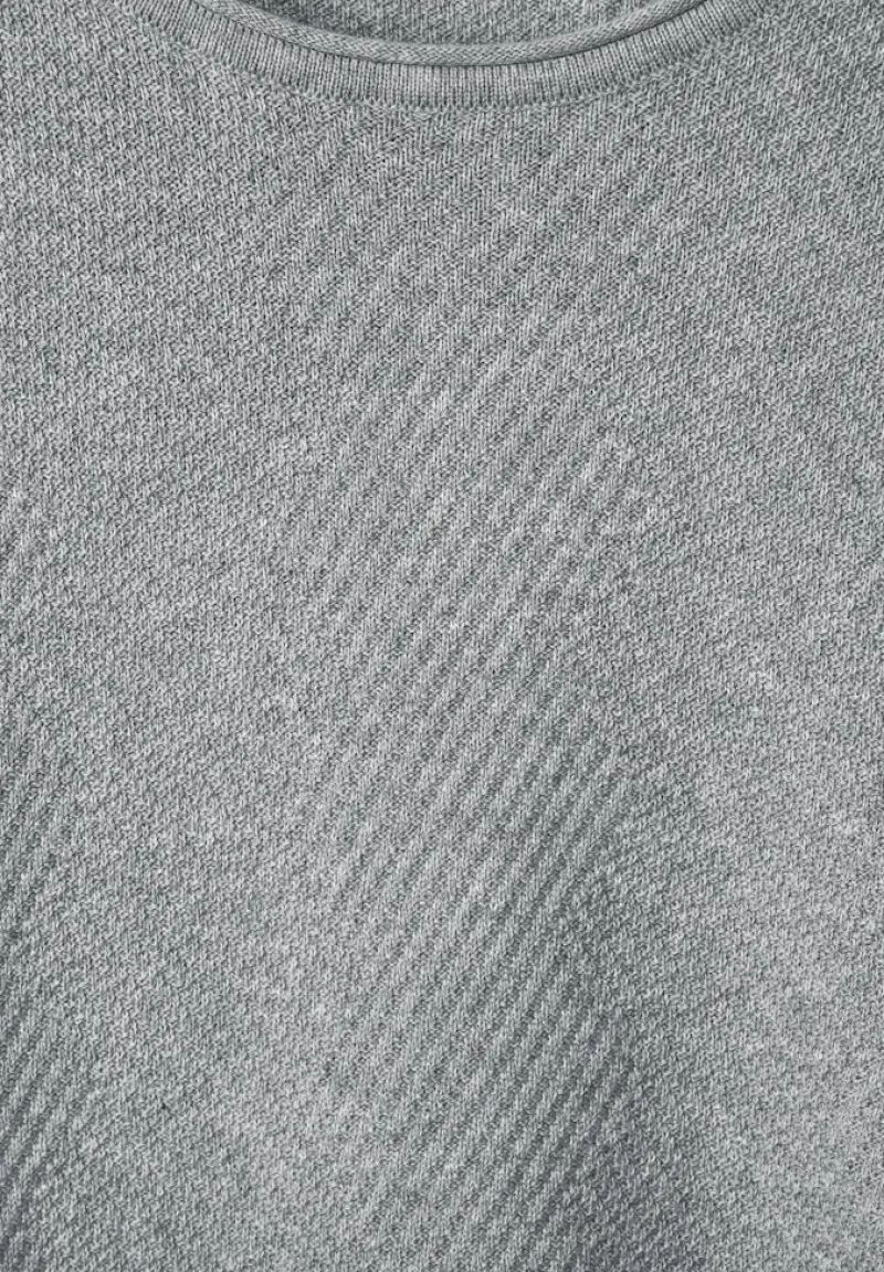 Street One Men Pullover & Sweatshirts|Big Boys*Strick Struktur Pullover cloud grey melange