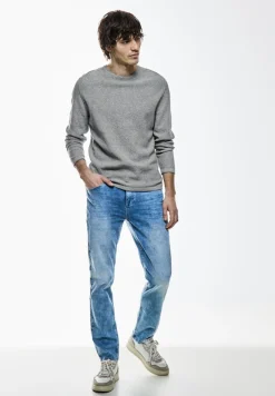 Street One Men Pullover & Sweatshirts|Big Boys*Strick Struktur Pullover cloud grey melange