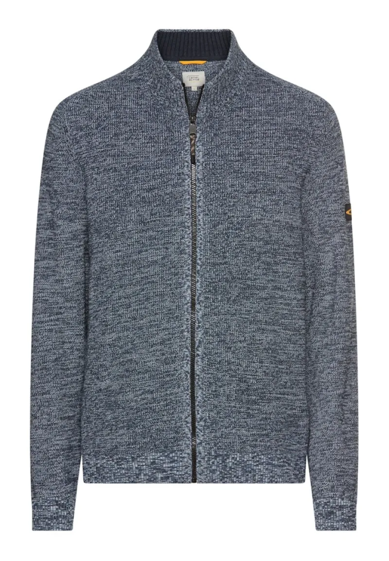 Camel Active Pullover & Sweatshirts*Strickjacke aus einem soften Baumwollmix tinted blue