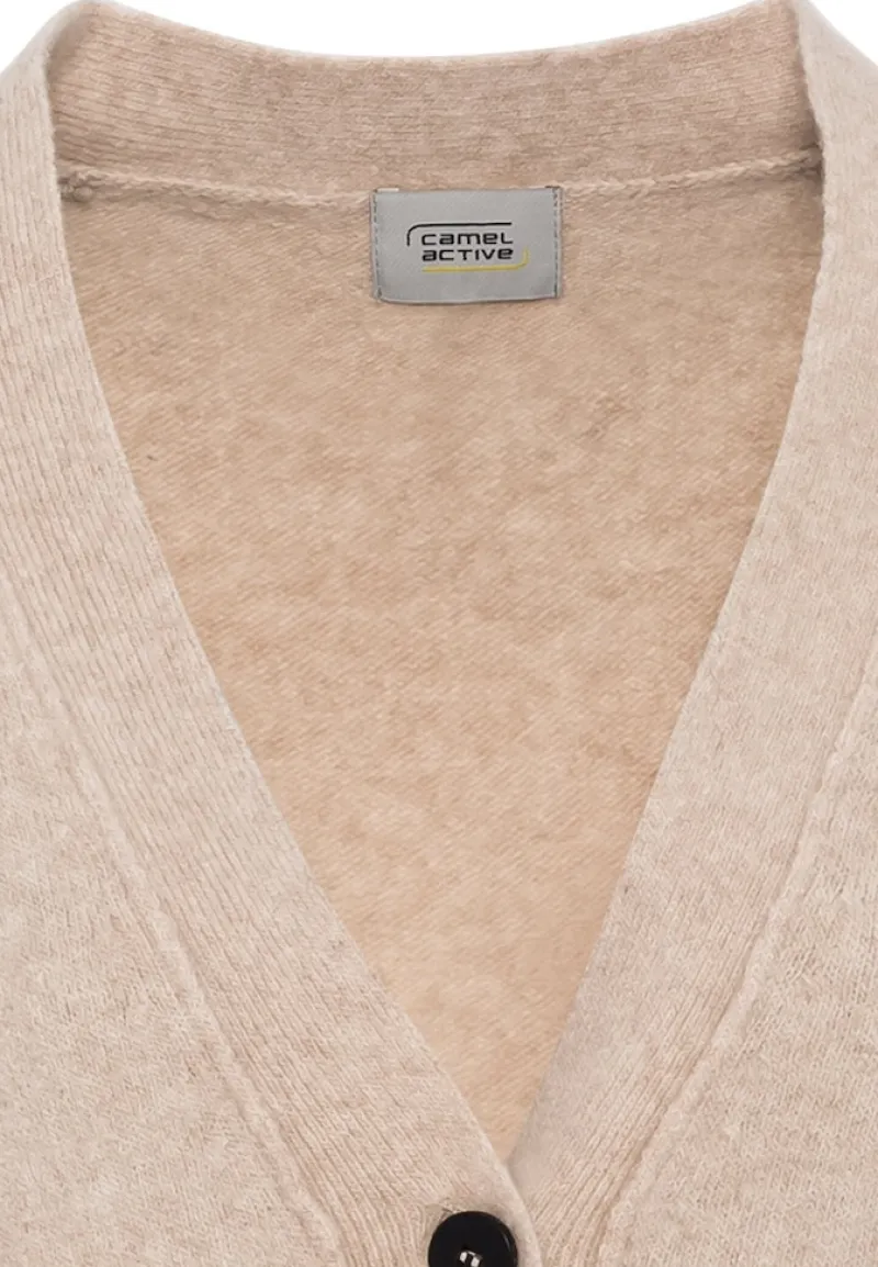 Camel Active Pullover & Sweatshirts*Strickjacke aus recyceltem Wollmix clay melange