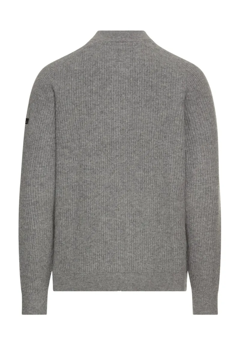 Camel Active Pullover & Sweatshirts*Strickjacke aus reiner Lammwolle grey melange