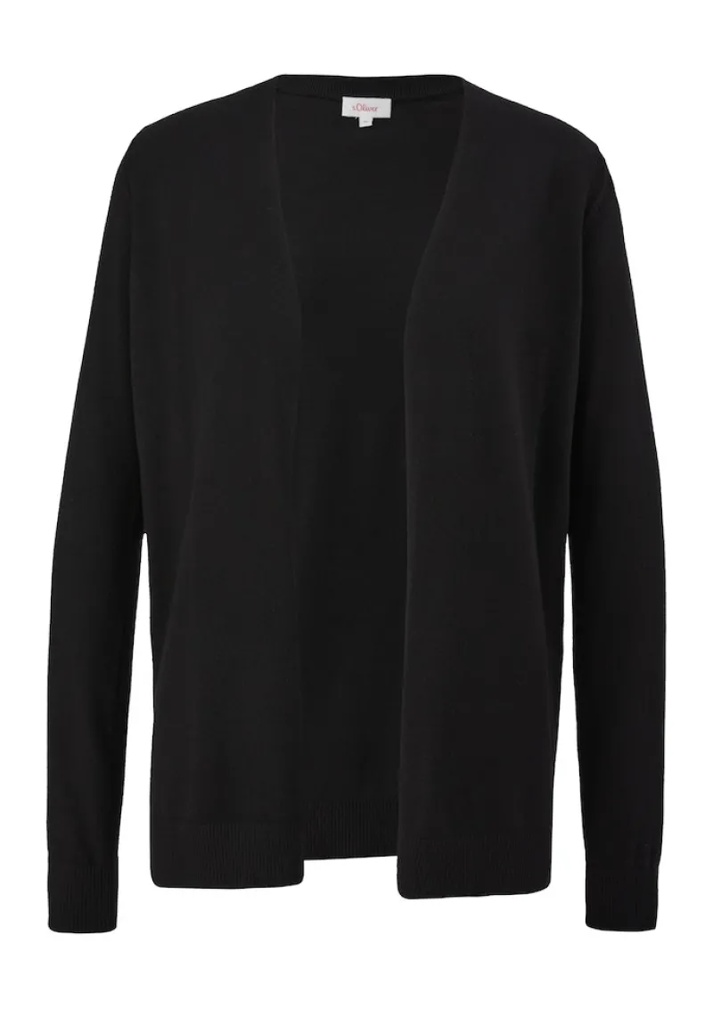 s.Oliver Pullover & Sweatshirts*Strickjacke aus Viskosemix Schwarz
