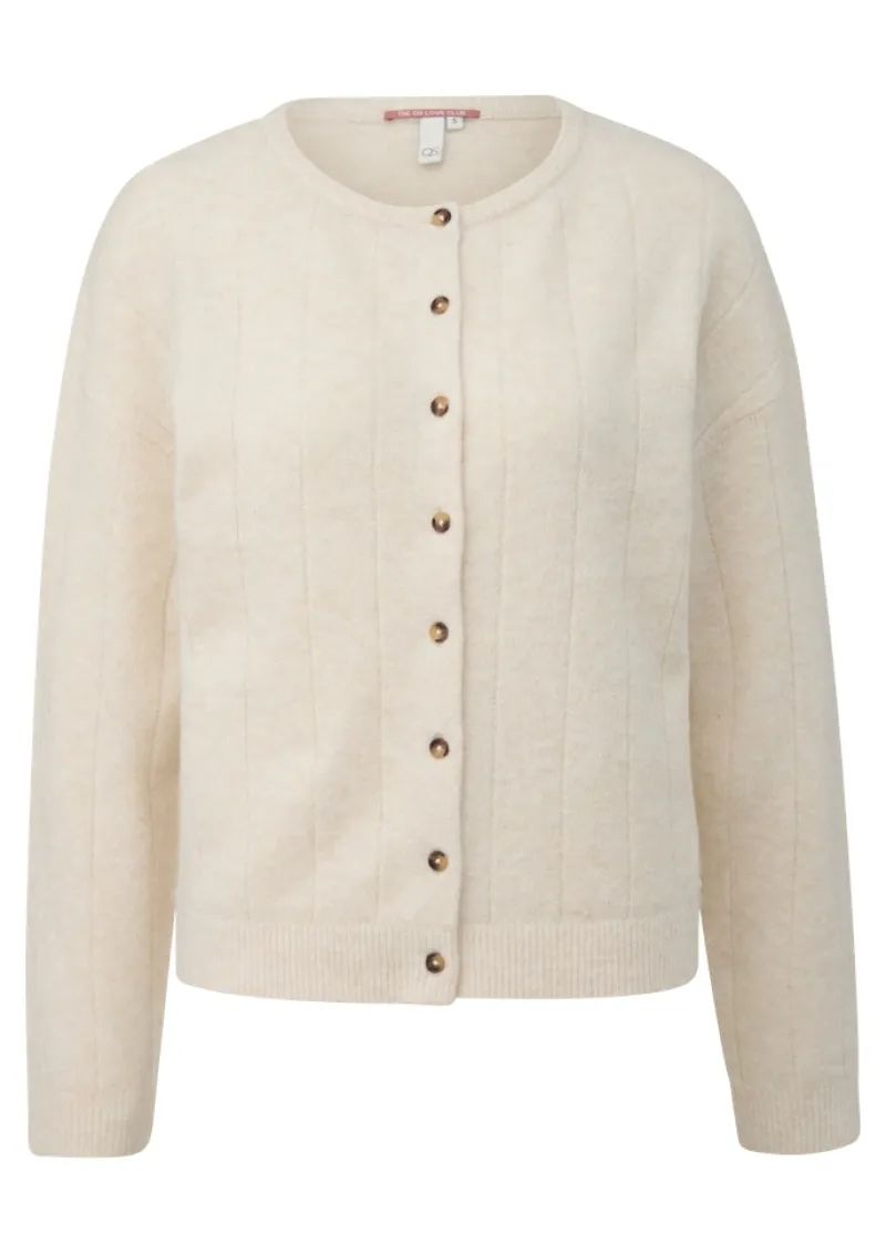 QS Pullover & Sweatshirts*Strickjacke creme