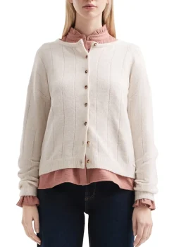 QS Pullover & Sweatshirts*Strickjacke creme